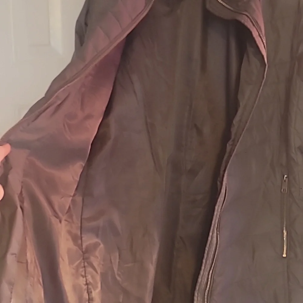 MICHAEL KORS Long Brown/Tan Down Puffer Coat Jacket Size XL - Picture 5 of 9